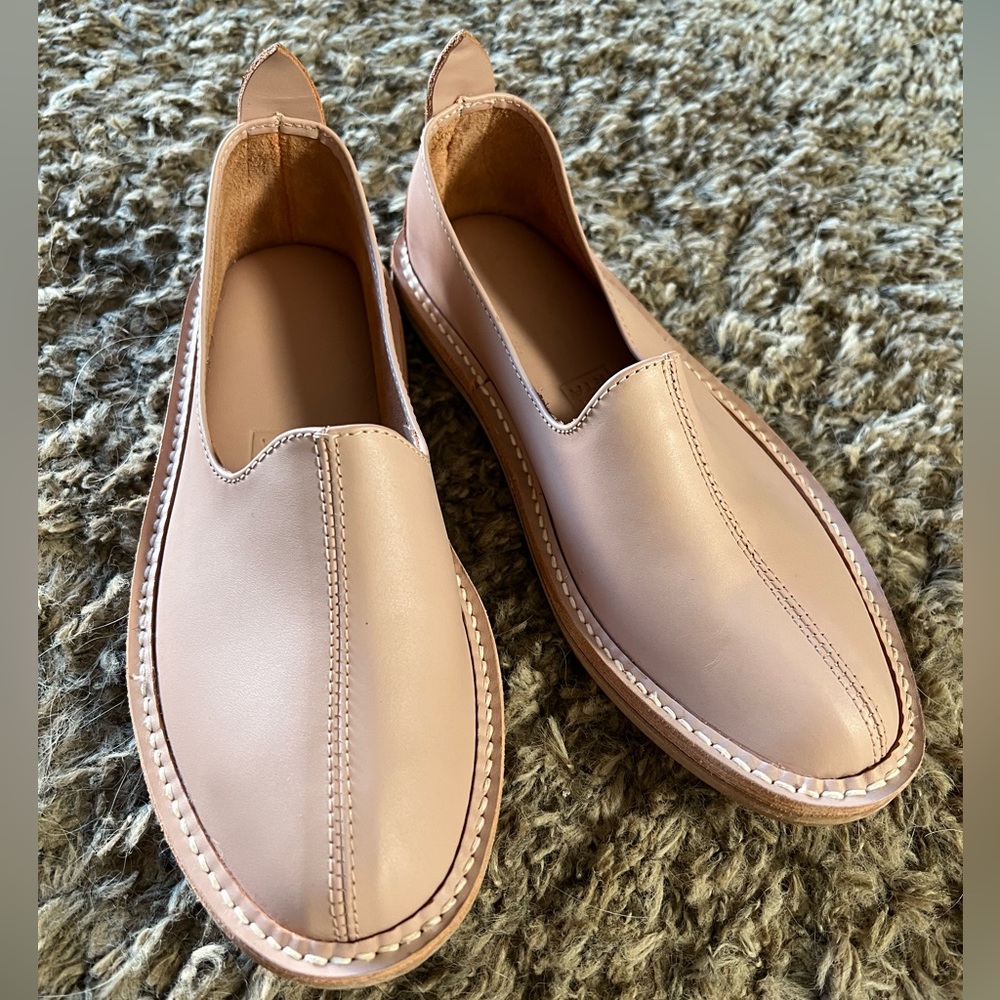 Vayarta slip on loafer mauve pink unisex leather hand made/hand dyed 55/75 (7)